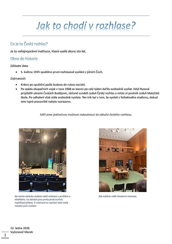 Jak to chodí v rozhlase